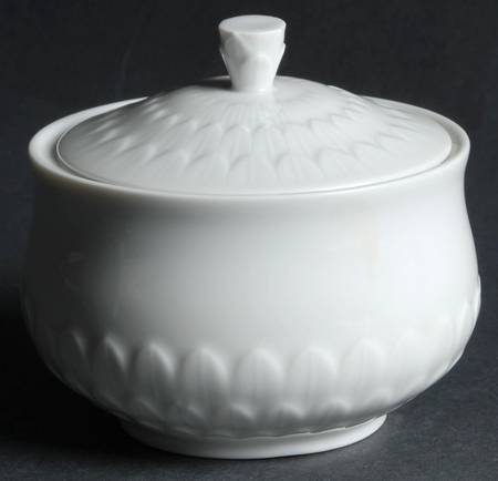 Florence (White Undecorated) Sugar Bowl & Lid