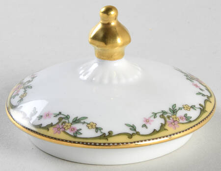 The Meuse (Pink & Yellow Flowers, Green) Lid for Teapot