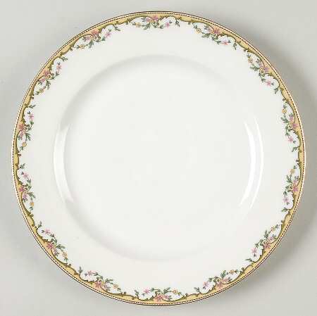 The Meuse (Pink & Yellow Flowers, Green) Luncheon Plate