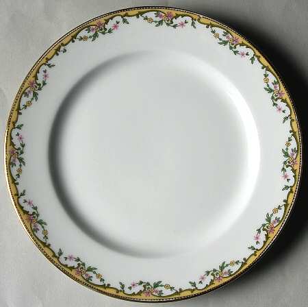 The Meuse (Pink & Yellow Flowers, Green) Salad Plate