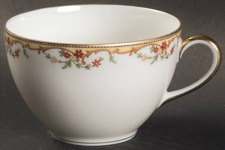 The Meuse (Rust & Yellow Flowers, Tan) Flat Cup