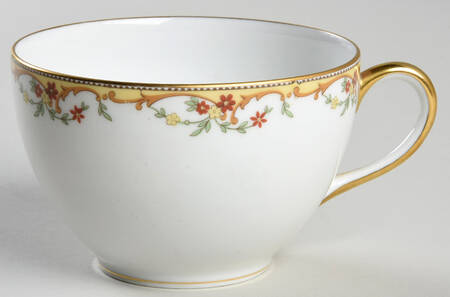 The Meuse (Rust & Yellow Flowers, Tan) Flat Cup
