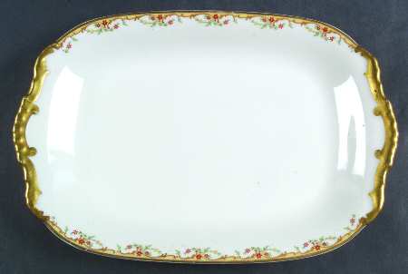 The Meuse (Rust & Yellow Flowers, Tan) 12" Rectangular Serving Platter