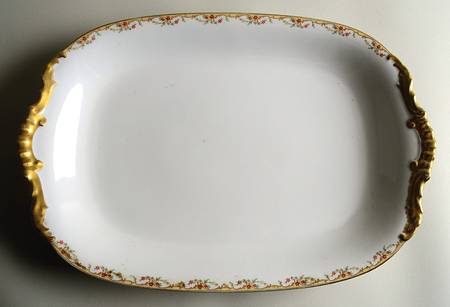 The Meuse (Rust & Yellow Flowers, Tan) 16" Rectangular Serving Platter