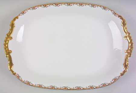 The Meuse (Rust & Yellow Flowers, Tan) 19" Oval Serving Platter