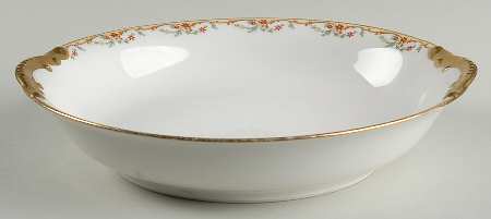The Meuse (Rust & Yellow Flowers, Tan) 9" Round Vegetable Bowl