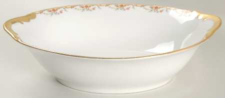 The Meuse (Rust & Yellow Flowers, Tan) 9" Oval Vegetable Bowl