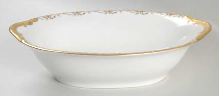 The Meuse (Rust & Yellow Flowers, Tan) 10" Oval Vegetable Bowl
