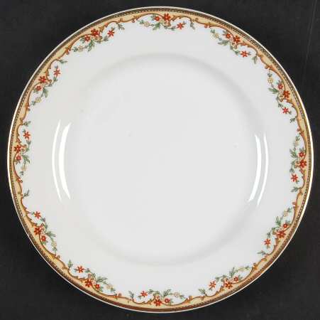 The Meuse (Rust & Yellow Flowers, Tan) Salad Plate