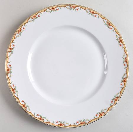 The Meuse (Rust & Yellow Flowers, Tan) Dinner Plate