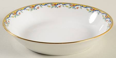The Meuse (Red Flowers, Blue) Coupe Soup Bowl