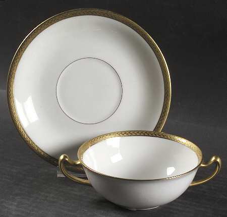 The Nantes Flat Cream Soup Bowl & Saucer Set