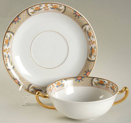 VIG12 Flat Cream Soup Bowl & Saucer Set