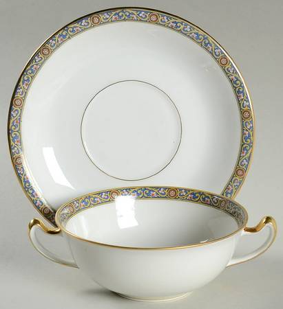 VIG6 Flat Cream Soup Bowl & Saucer Set