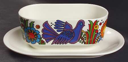 Acapulco (Older, Milano Shape) Gravy Boat with Attached Underplate by Villeroy & Boch