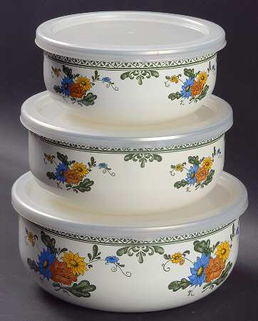 Alt Amsterdam (3 Piece) Metal Bowl W/Plastic Lids (5", 6", 7")