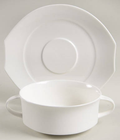 Alba Flat Cream Soup Bowl & Saucer Set
