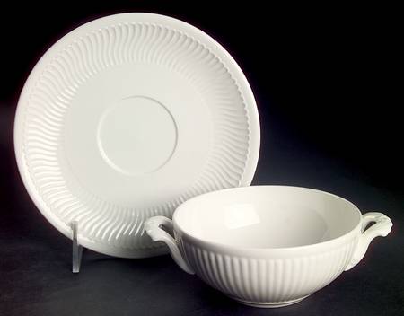 Allegretto Flat Cream Soup Bowl & Saucer Set