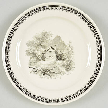 Alpina (Smooth, Black Scene) Bread & Butter Plate