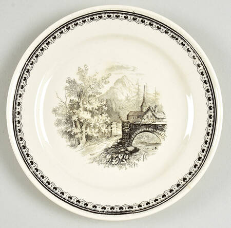 Alpina (Smooth, Black Scene) Bread & Butter Plate