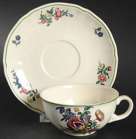 Alt Strassburg (Trim Off Edge) Flat Cup & Saucer Set
