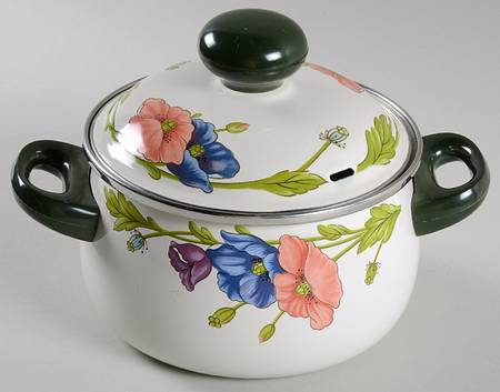 Amapola 2.25 Quart Round Metal Covered Casserole