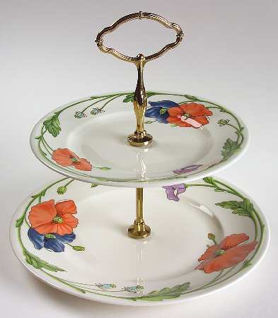 Amapola 2 Tiered Serving Tray (Dinner & Salad Plate)