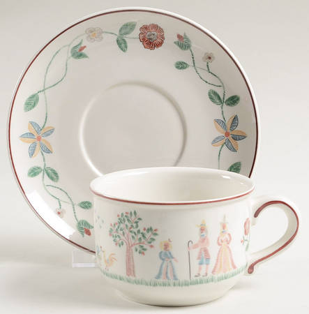 American Sampler Oversized Cup & Saucer Set