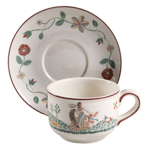 American Sampler Flat Cup & Saucer Set by Villeroy & Boch
