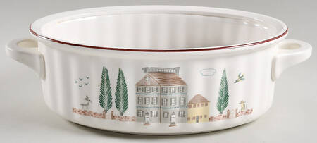 American Sampler 3 Qt Oval Covered Casserole No Lid