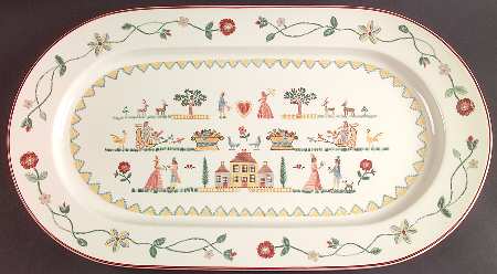 American Sampler 17" Oval Serving Platter