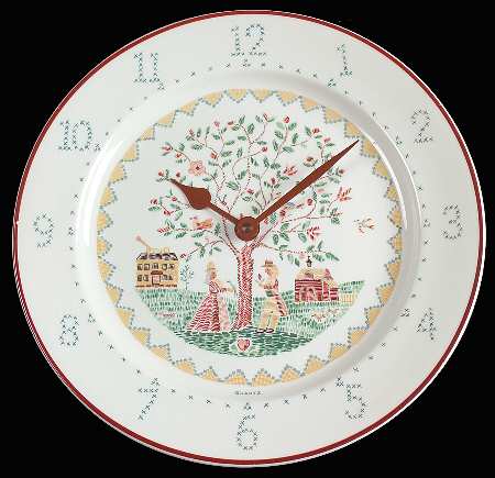 American Sampler Clock Plate
