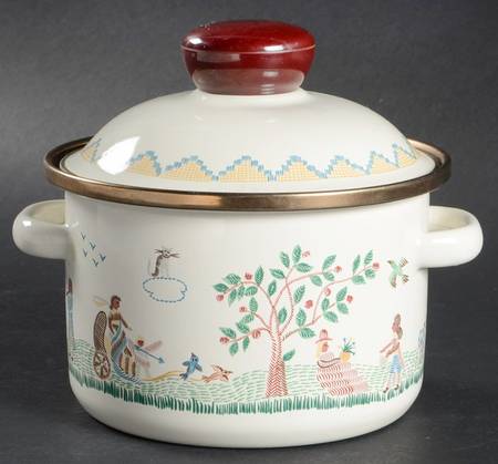 American Sampler 1 Quart Metal Stew Pot