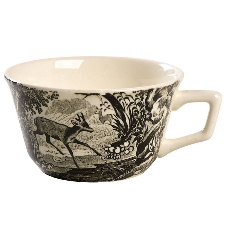Artemis Grey Black Flat Demitasse Cup