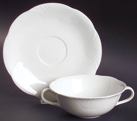 Arco Weiss Flat Cream Soup Bowl & Breakfast Saucer Set