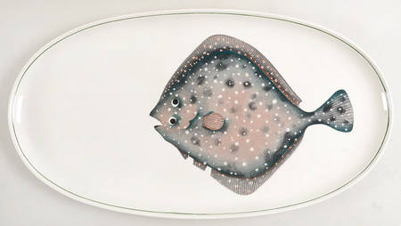 Atlantic (Fish, No Flowers, Cream) 20" Oval Serving Platter