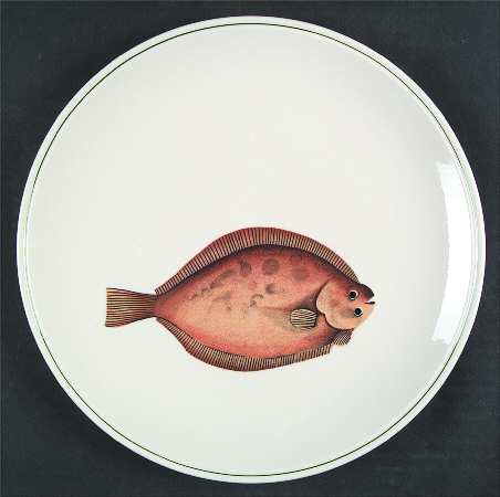 Atlantic (Fish, No Flowers, Cream) Dinner Plate
