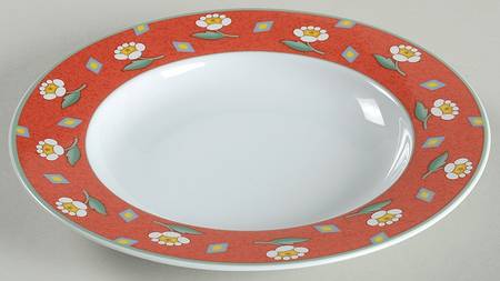 Ava Red Rim Soup Bowl