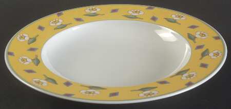 Ava Yellow Large Rim Soup Bowl