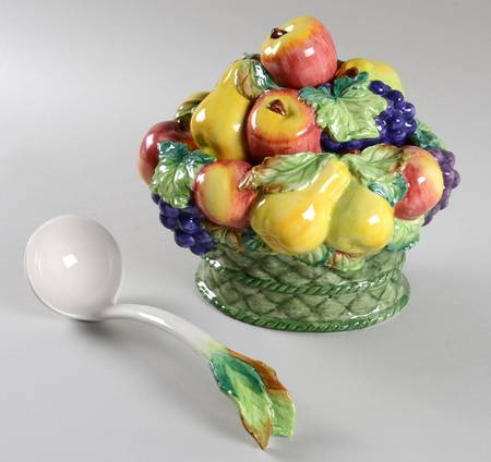 Basket Figural Tureen & Lid with Ladle