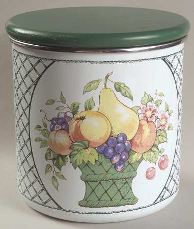 Basket Large Metal Canister & Wood Lid