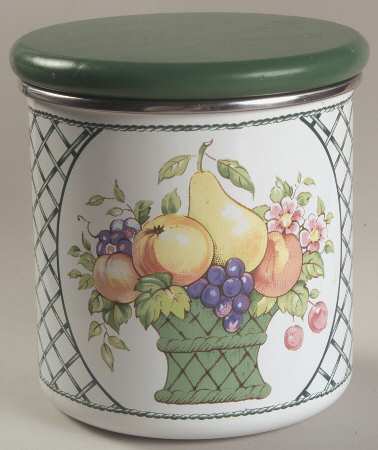 Basket Small Metal Canister & Wood Lid