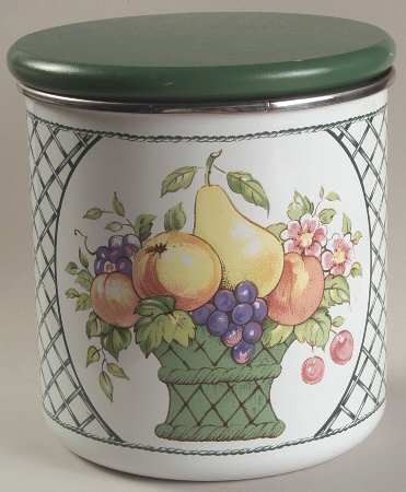 Basket Medium Metal Canister & Wood Lid