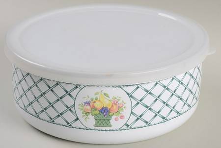 Basket 71/4" Metal Bowl W/Plastic Lid