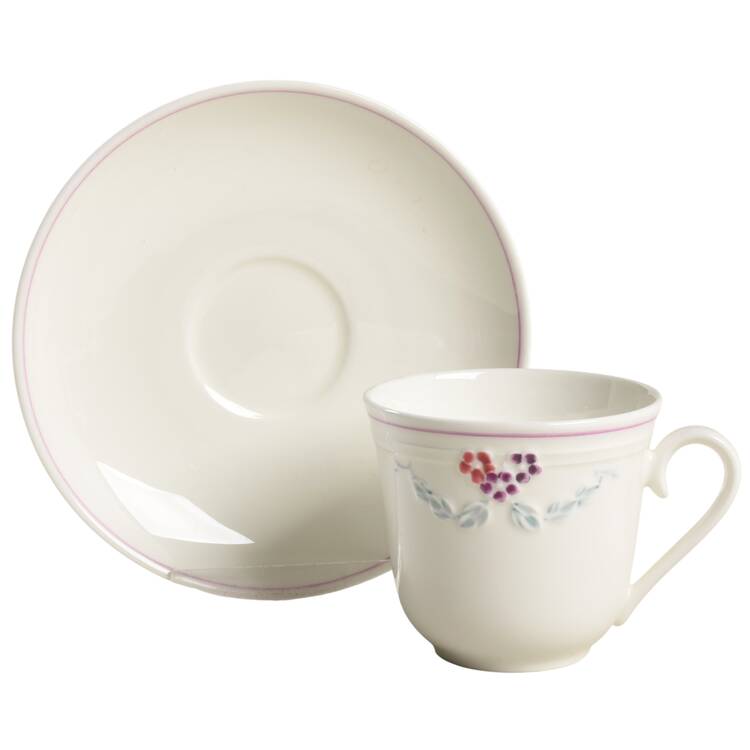 Bel Fiore Flat Demitasse Cup & Saucer Set