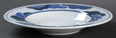 Blue Cloud Large Rim Soup Bowl