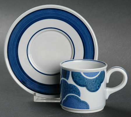 Blue Cloud Flat Demitasse Cup & Saucer Set