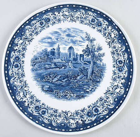 Blue Castle Cake Plate