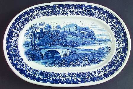 Blue Castle 12" Oval Serving Platter