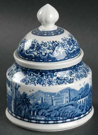 Blue Castle Sugar Bowl & Lid